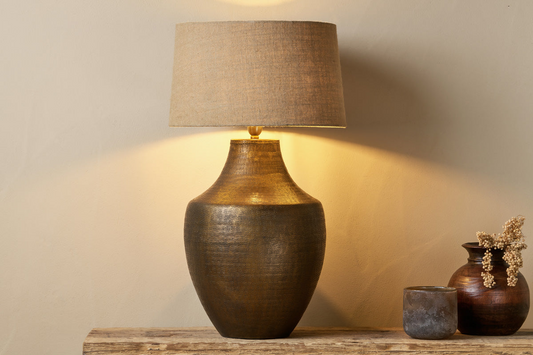 Tanda Etched Statement Table Lamp Antique Brass Extra Large LT3601