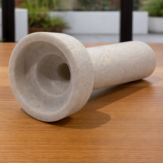 Marward Heavy Marble Tall Candle Holder 26cm