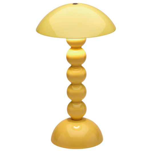Lacquered Bobbin Lamp Buttermilk 30cm LED Rechargeable