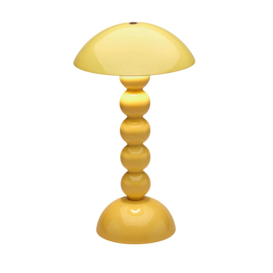 Lacquered Bobbin Lamp Buttermilk 30cm LED Rechargeable