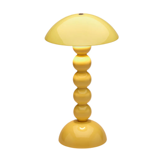 Lacquered Bobbin Lamp Buttermilk 30cm LED Rechargeable