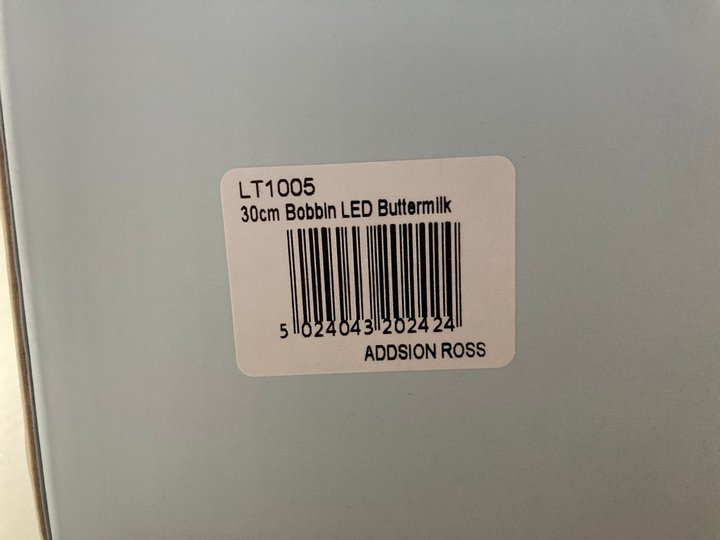 Lacquered Bobbin Lamp Buttermilk 30cm LED Rechargeable