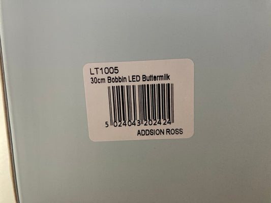 Lacquered Bobbin Lamp Buttermilk 30cm LED Rechargeable