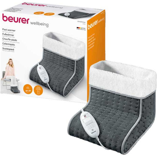 Beurer Wellbeing FW20 Cosy Electric Heated Foot Warmer, Grey