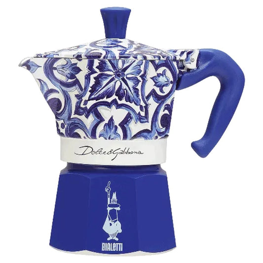 Dolce & Gabbana Moka Espresso Coffee Maker, 6 cup Mediterranean Blue
