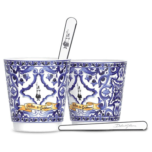 Dolce & Gabbana Moka Espresso Coffee Maker, 6 cup Mediterranean Blue