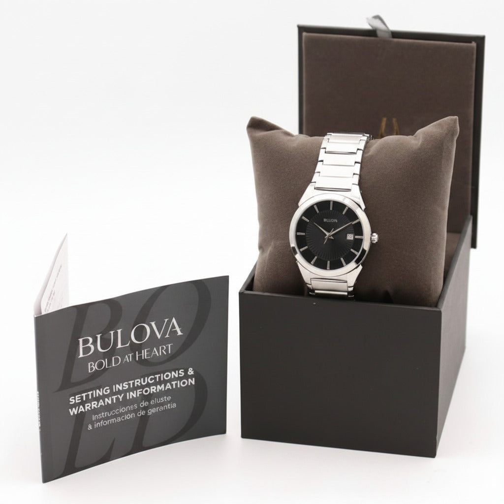 Bulova Classic Black Dial Stainless Steel Japanese Mvmt Men's 96B149 - product image 4