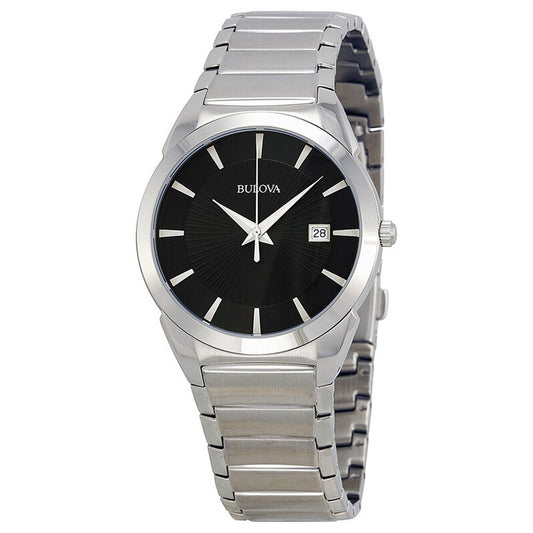 Classic Black Dial  Mens Stainless Steel Japanese Mvmt 96B149