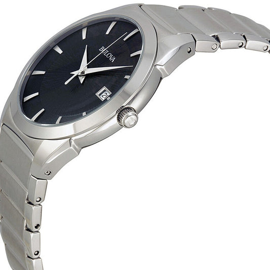 Classic Black Dial  Mens Stainless Steel Japanese Mvmt 96B149