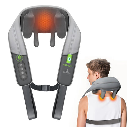 COMFIER Cordless Massager w/ Heat, Shiatsu - Neck, Shoulder, Back