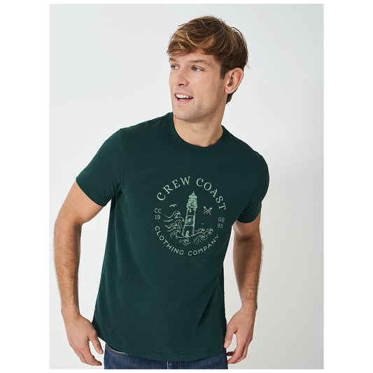 Crew Clothing Company Lighthouse 1993 T Shirt Botanic Green - 2XL
