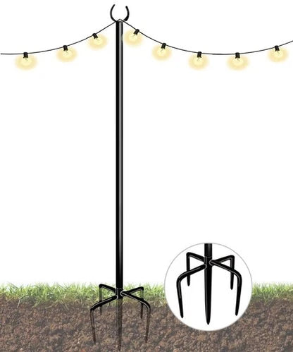 10ft Outdoor String Festoon Light Bunting Hanging Pole - White - product image 1