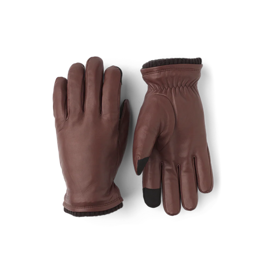 Hestra Men's Leather Gloves, Brown, Size 9 | "John"