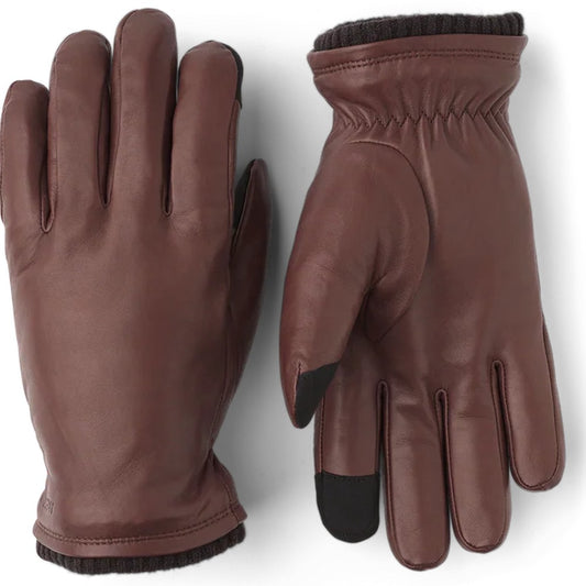 Hestra Men's Leather Gloves, Brown, Size 9 | "John"