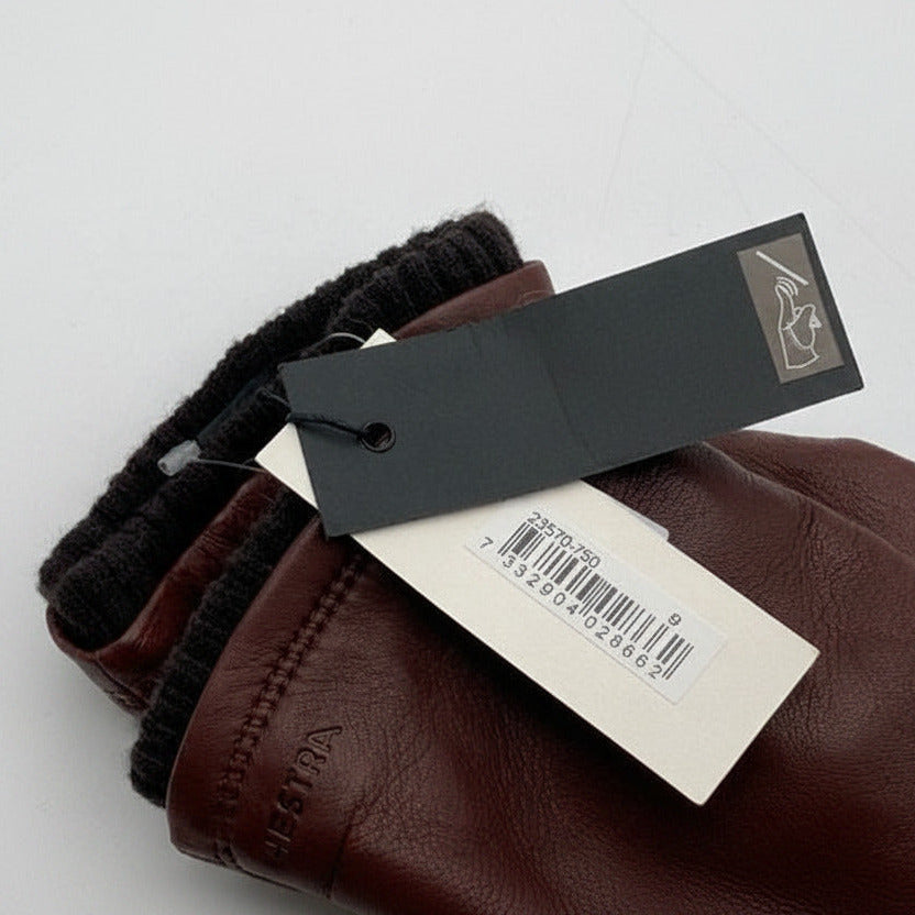 Hestra Men's Leather Gloves, Brown, Size 9 | "John" [23570-750 - product image 7