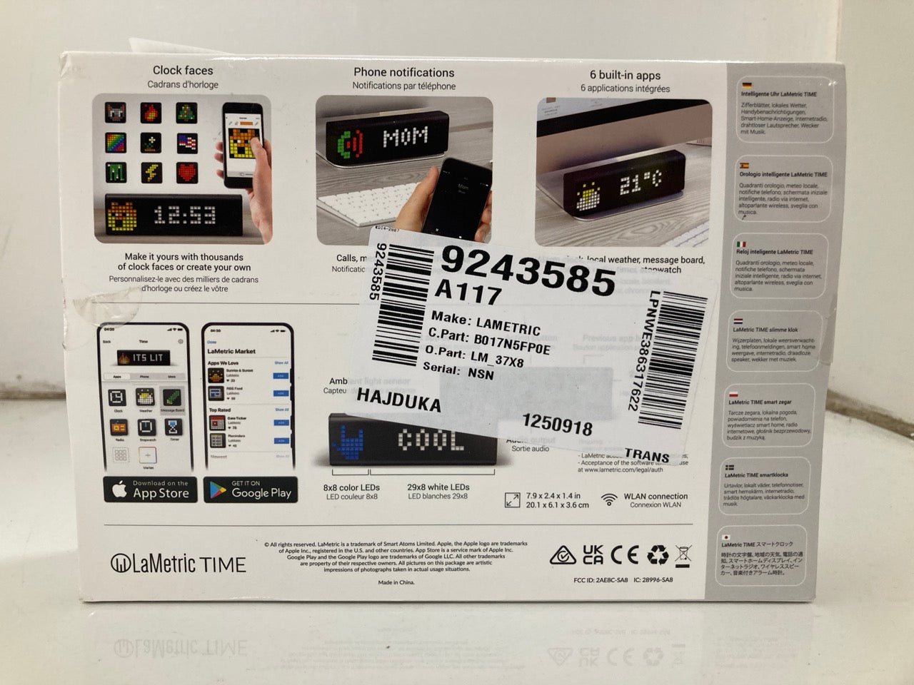 LaMetric Time WiFi Smart Clock, Radio, Message Board, IoT Display [LM37X8 - product image 3