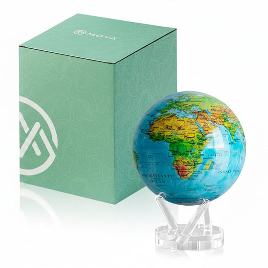 MOVA Globe Solar Powered | Ocean Blue Relief w/ Terrain | Prestige 8.5" - product image 4