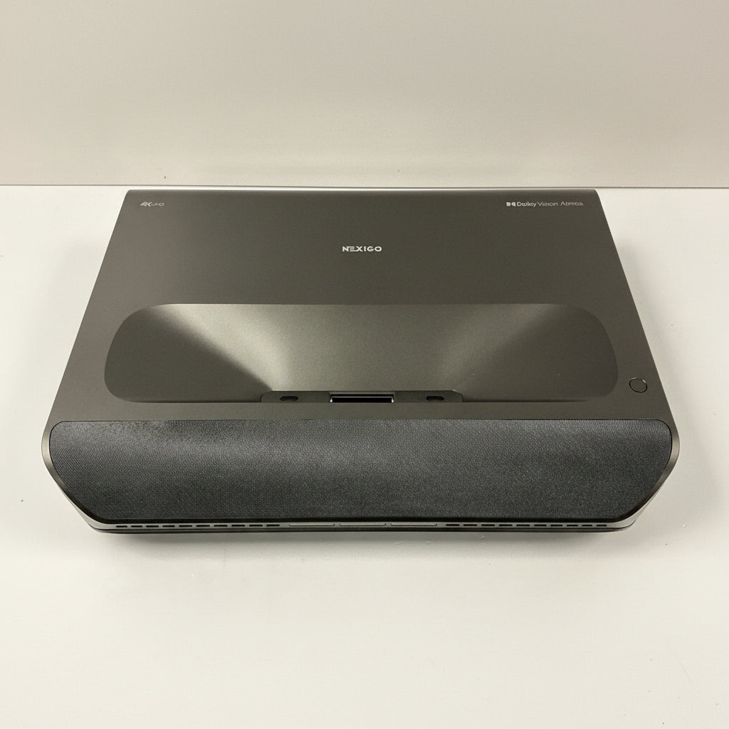 Black electronic device with 'Nexigo' branding on a white background