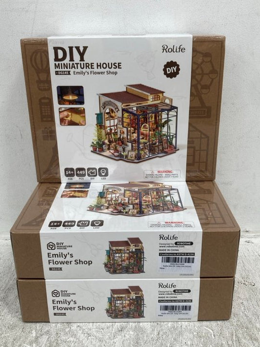 Rolife Emily's Flower Shop DIY Miniature Doll House w/ LED Lights - product image 5