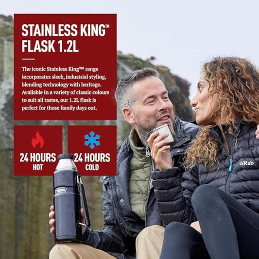 Thermo Stainless Travel Flask Premium Leak Proof | King Red, 1.2L