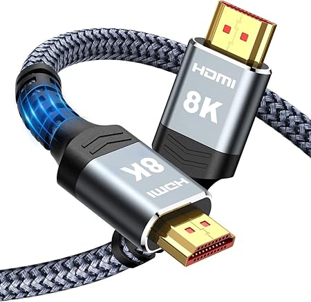 Braided HDMI 2.1 TV Cable Lead HDR 8K 60Hz 4K 120Hz 48Gbps eARC- 1m - product image 1