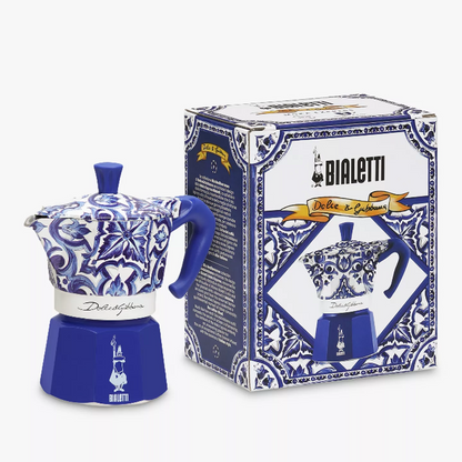 Dolce & Gabbana Moka Espresso Coffee Maker, 6 cup Mediterranean Blue