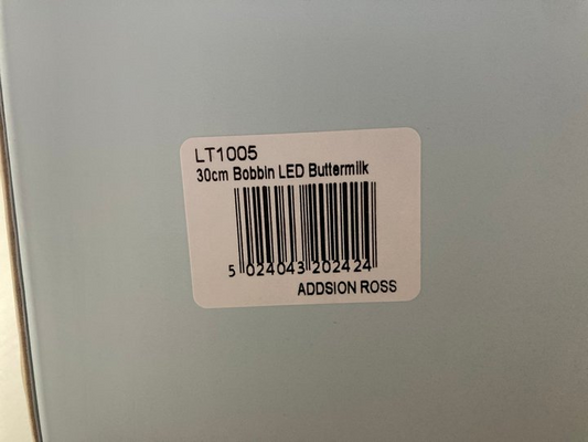 Lacquered Bobbin Lamp Buttermilk 30cm LED Rechargeable