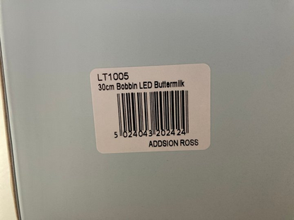 Lacquered Bobbin Lamp Buttermilk 30cm LED Rechargeable