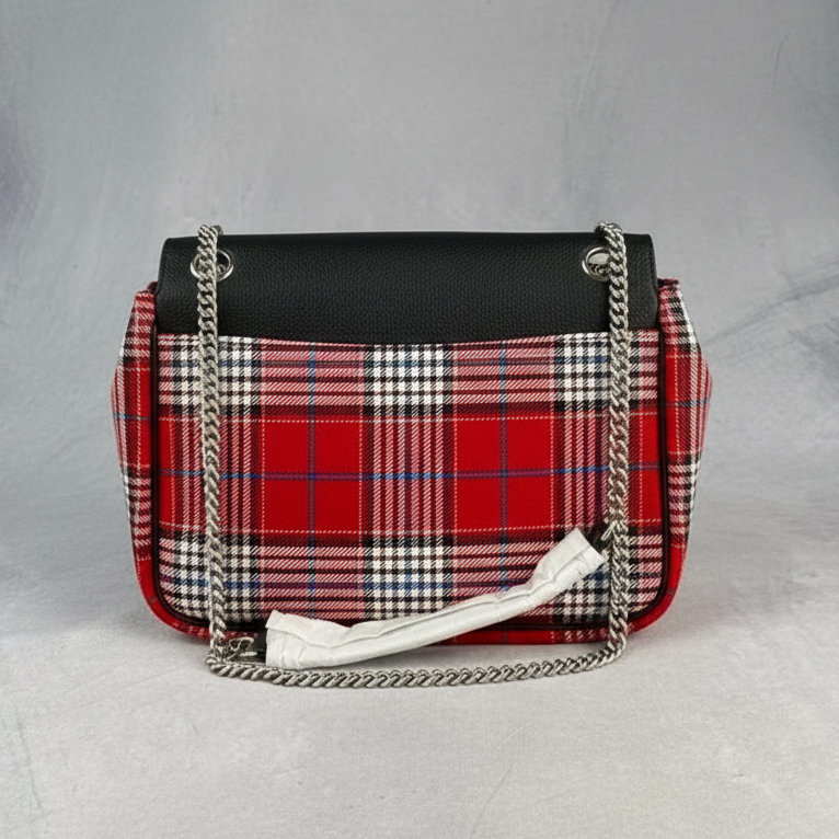 Small Darley Leather & Tartan Shoulder Bag w/ Dustbag