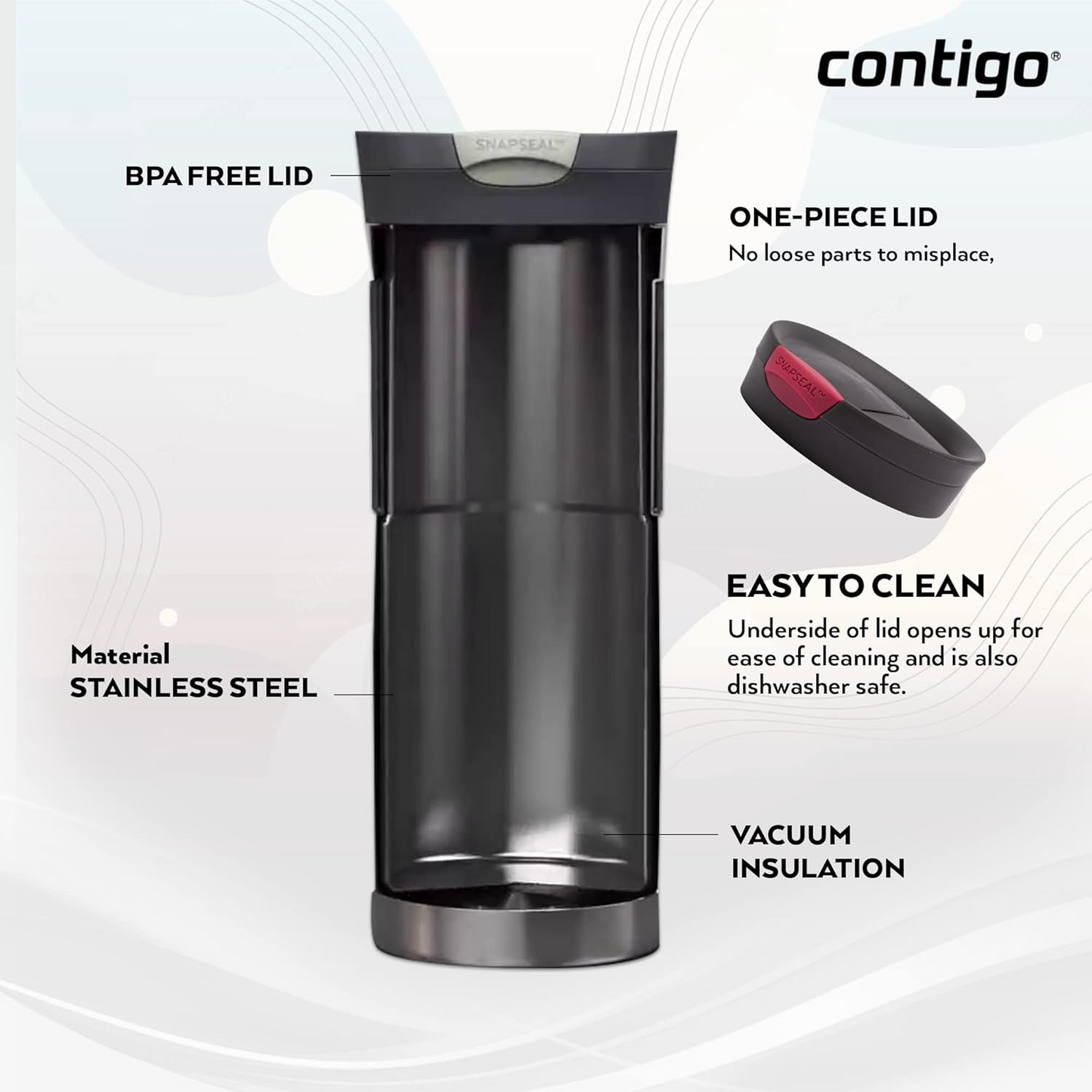 Byron Snapseal Travel Mug, 470 ml - Vivacious