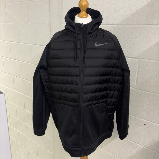 Nike Training Padded Jacket Hooded Black Full Zip - XL