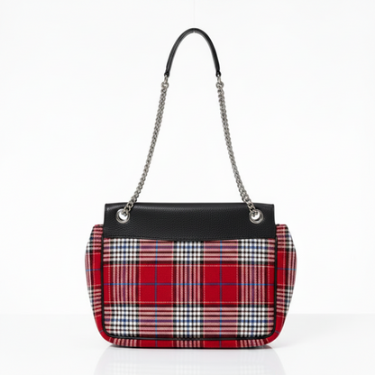 Small Darley Leather & Tartan Shoulder Bag w/ Dustbag