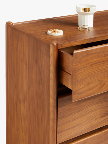 Scandi 5 Drawer Walnut Sideboard | 107.5 x 90.4 x 46.4cm