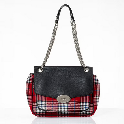 Small Darley Leather & Tartan Shoulder Bag w/ Dustbag