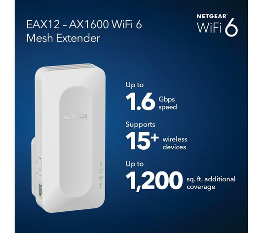4 Stream WiFi Mesh Extender AX1600