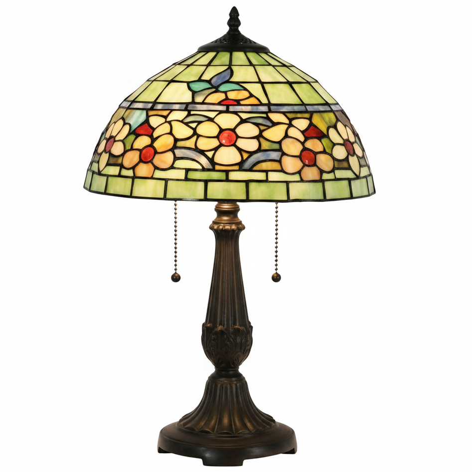 Tiffany Style Floral Stained Glass Table Lamp