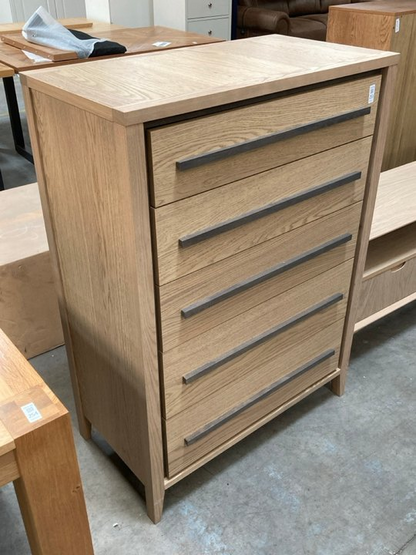 Rimini 5 Drawer Chest | Aged Oak | 119 x 85 x 45 cm
