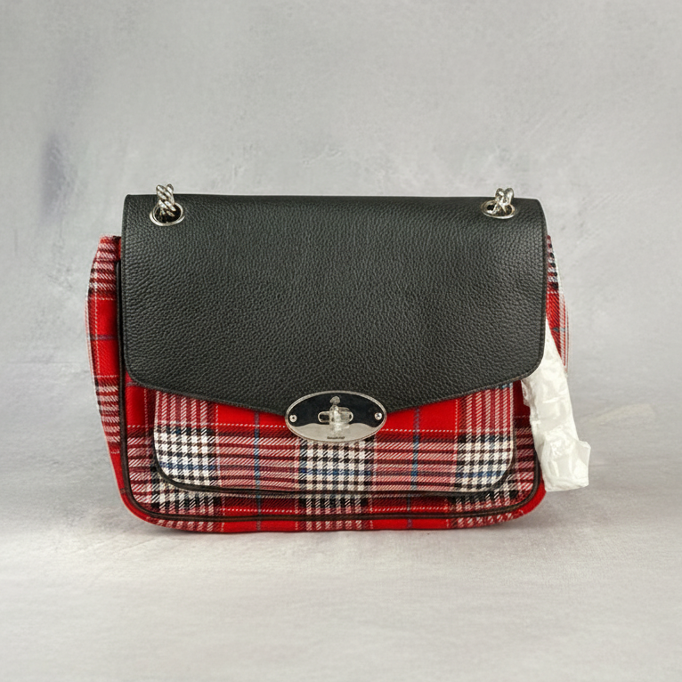 Small Darley Leather & Tartan Shoulder Bag w/ Dustbag