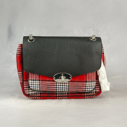 Small Darley Leather & Tartan Shoulder Bag w/ Dustbag