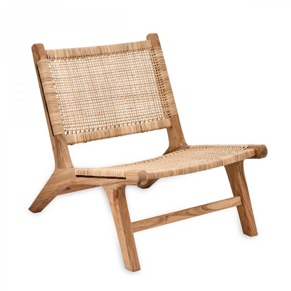 Nkuku Madrisana Acacia & Rattan Woven Bungalow Chair Natural