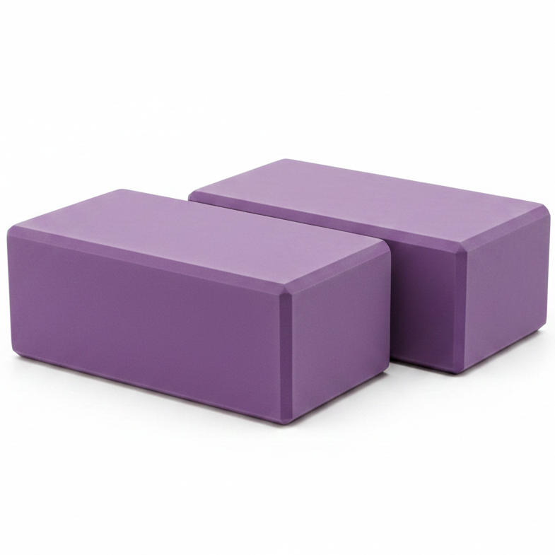 Yoga Blocks Gym Bricks Hi Density Eco EVA Foam Purple - 2 pack