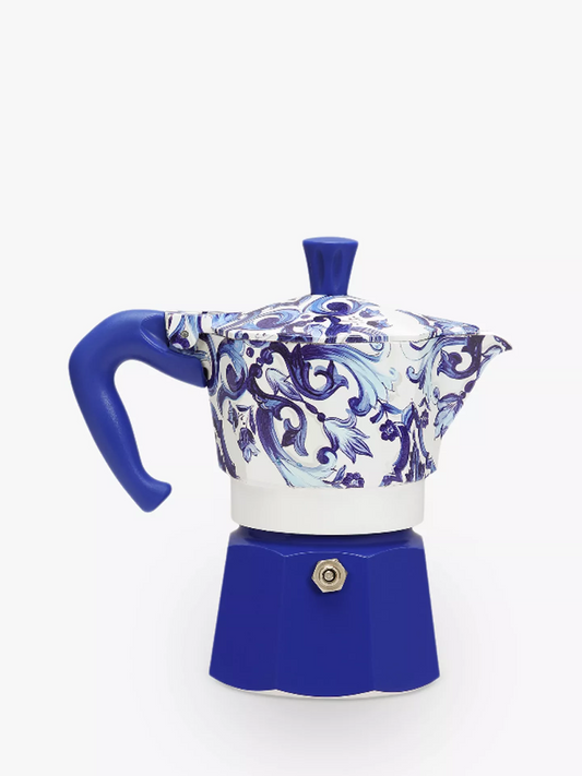 Dolce & Gabbana Moka Espresso Coffee Maker, 6 cup Mediterranean Blue