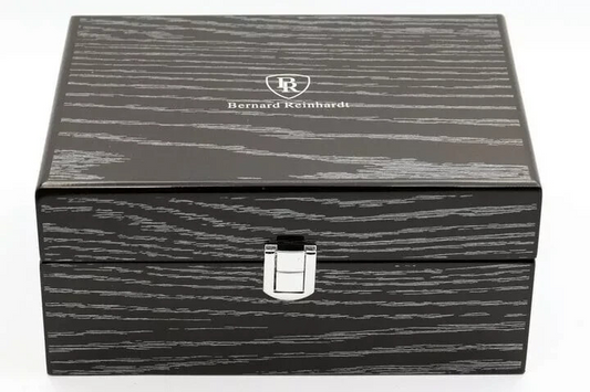 Bernard Reinhardt: Men's Luxury Black Dial Swiss Movement SS Case Strap
