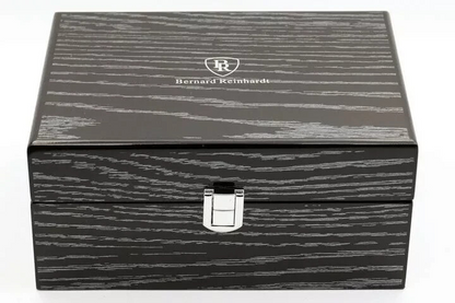 Bernard Reinhardt: Men's Luxury Black Dial Swiss Movement SS Case Strap