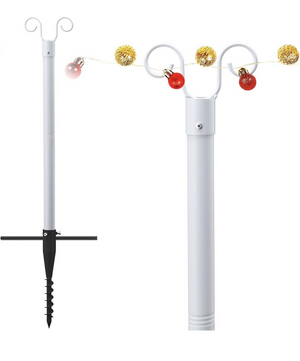10ft Outdoor String Festoon Light Bunting Hanging Pole - White
