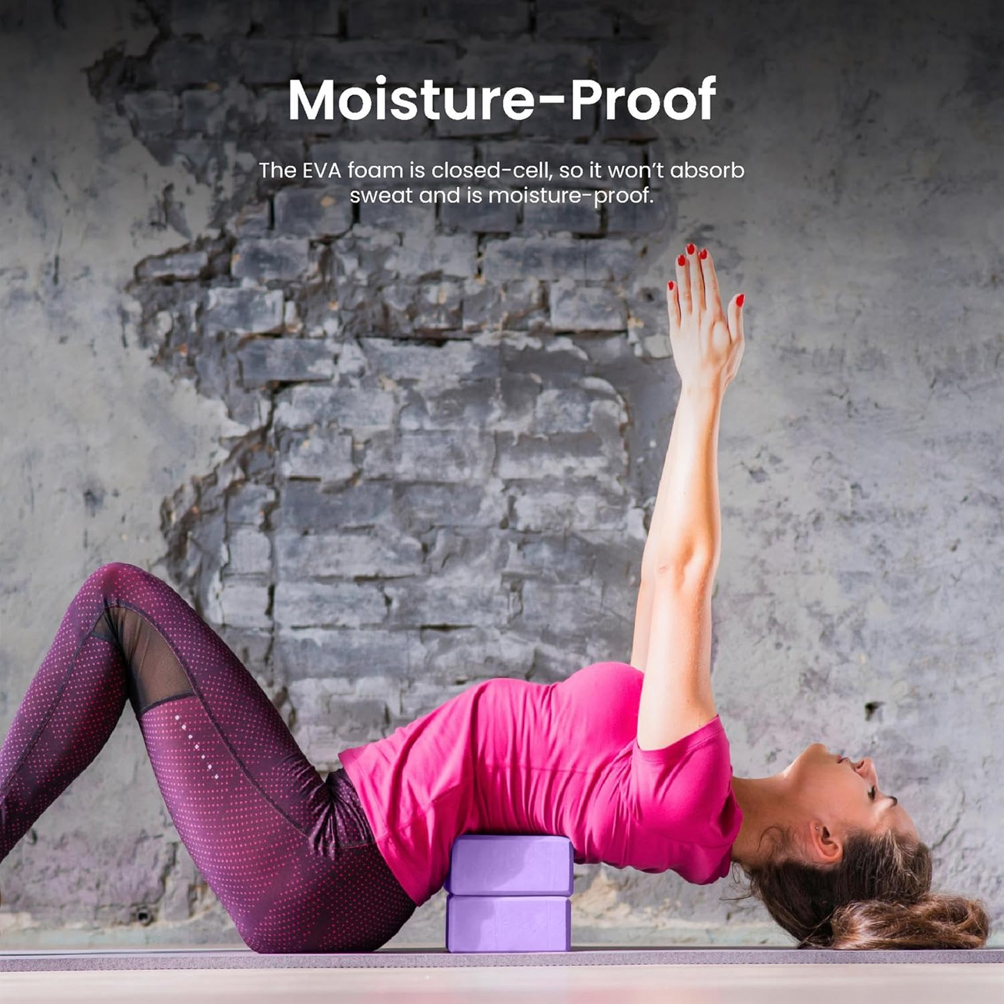 Yoga Blocks Gym Bricks Hi Density Eco EVA Foam Purple - 2 pack