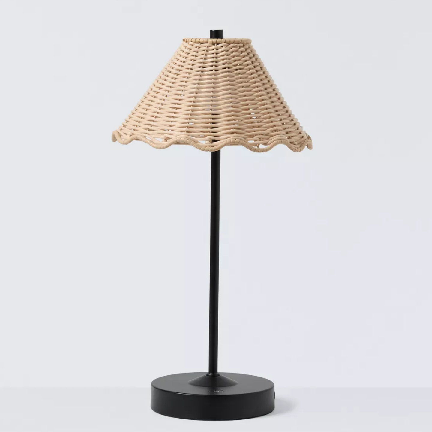 Nellie Rechargeable Portable Rattan Indoor/Outdoor Table Lamp, Black