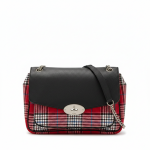 Small Darley Leather & Tartan Shoulder Bag w/ Dustbag