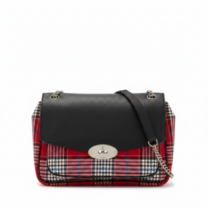 Small Darley Leather & Tartan Shoulder Bag w/ Dustbag