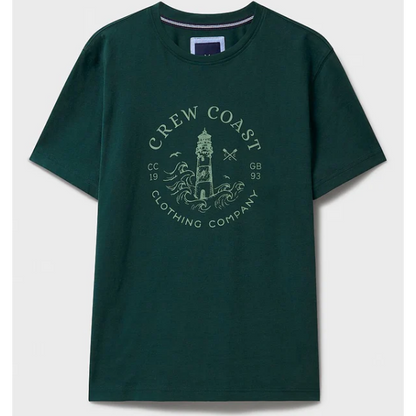 Crew Clothing Company Lighthouse 1993 T Shirt Botanic Green - 2XL